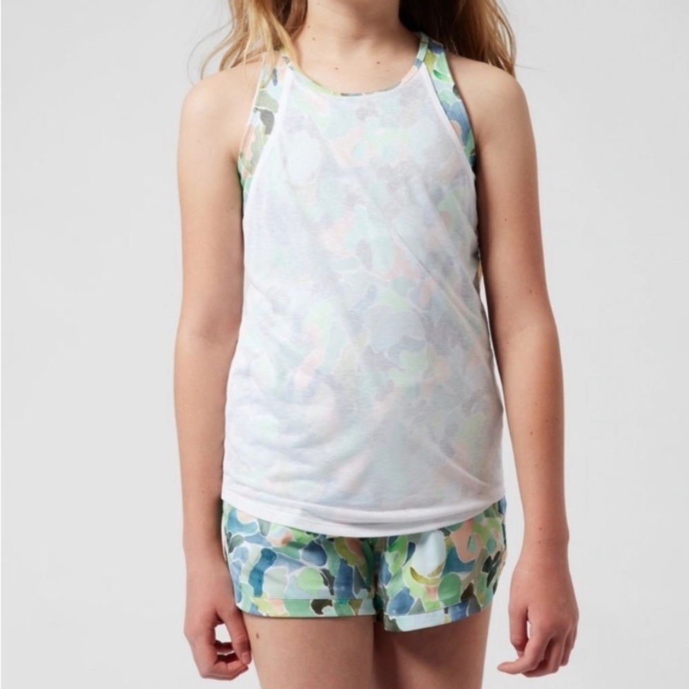 Athleta Girl Perfect Pair Tank Top - Mosaic Camo Raleigh Green